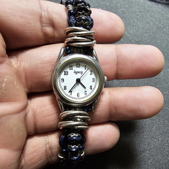 Legacy Ladies Quartz Fashion Watch Desert Heart Glass Bead Watch Band Working sh - Picture 1 of 10